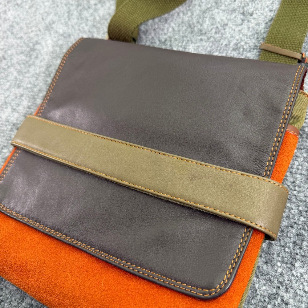 Mywalit Crossbody Bag Womens Olive Brown Orange Colorblock - Picture 8 of 16